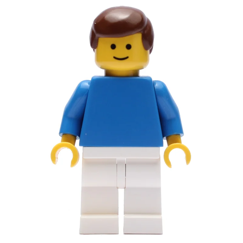 Soccer Player, Plain Blue Torso and White Legs, Brown Hair (3626b Head)