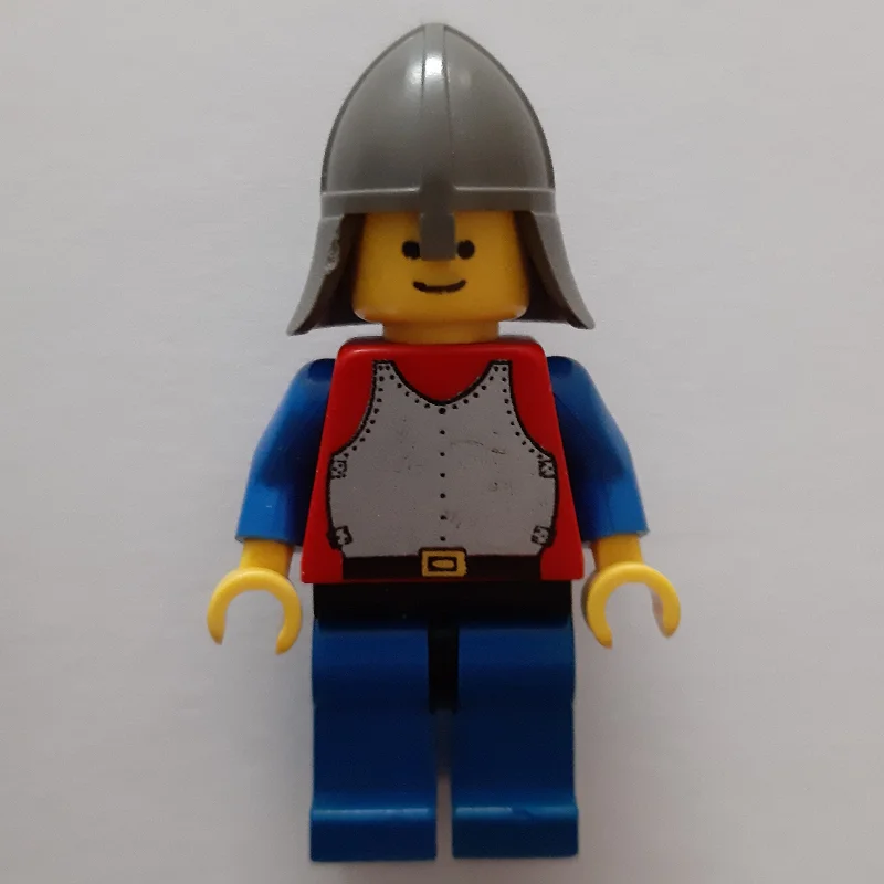 Knight (Breastplate on Red) - Blue Legs, Dark Gray Neck-Protector