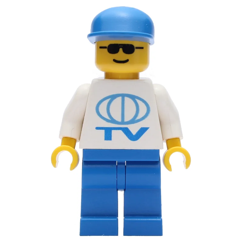 TV Worker - White Torso, Blue Legs, Blue Cap