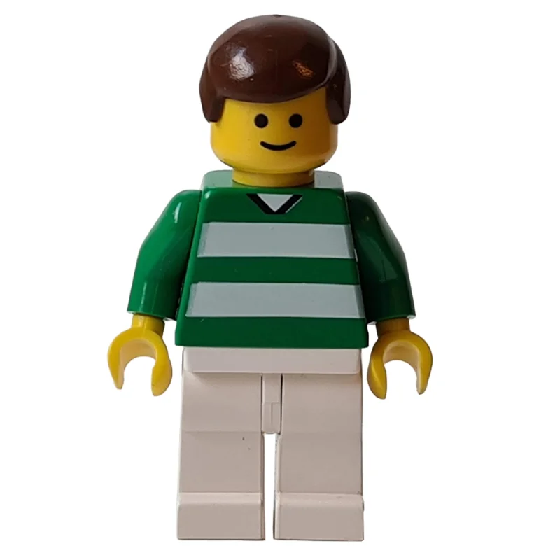 Soccer Player Green Torso, White Legs, Brown Hair, Standard Face, #10