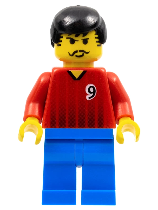 Soccer Player Red Torso, Blue Legs, #9