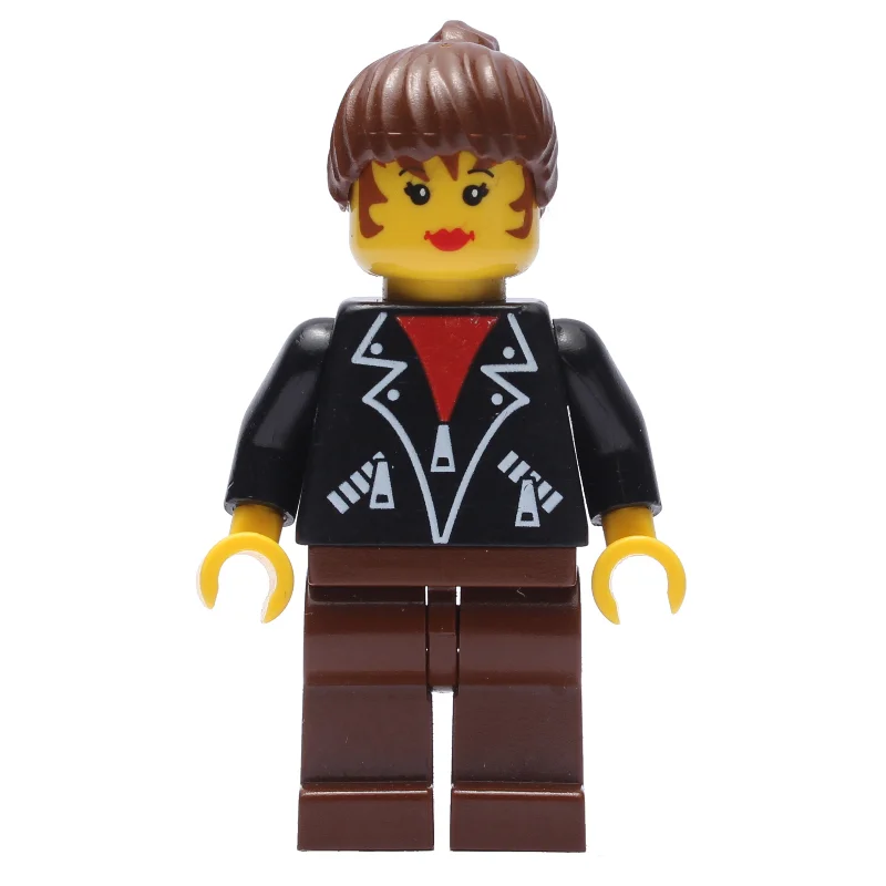 Woman - Black Jacket, Brown Legs
