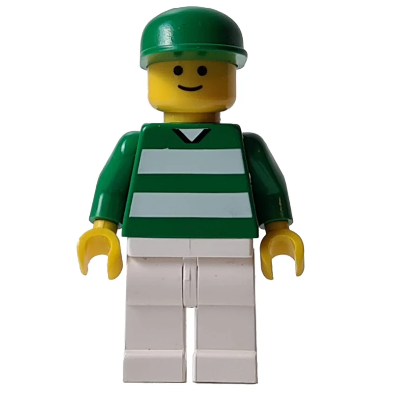 Soccer Fan, Green Torso, White Legs, Green Cap