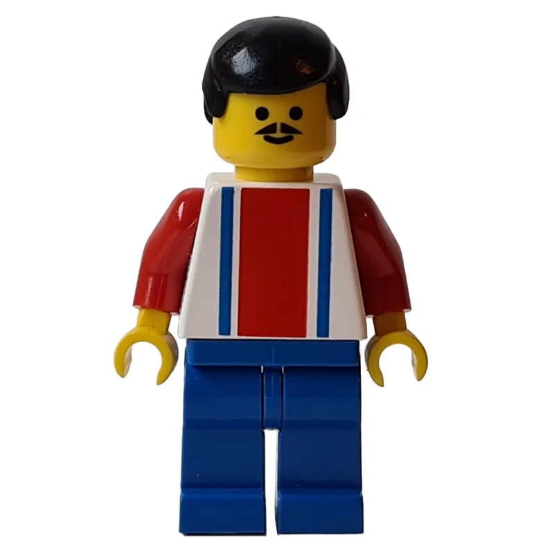 Soccer Player White Torso with Blue/Red Stripes, Blue Legs #4