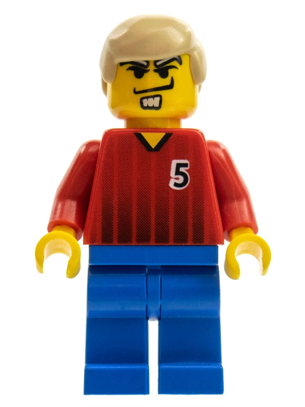 Soccer Player Red Torso, Blue Legs, #5