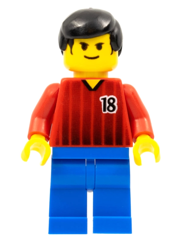 Soccer Player Red Torso, Blue Legs, #18