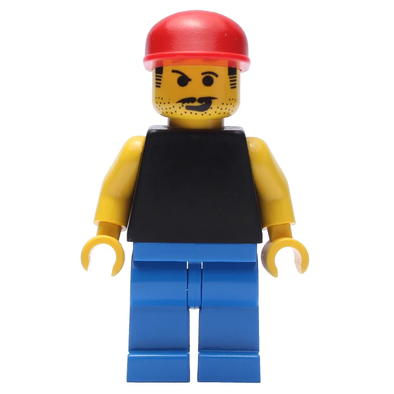 Man - Black Torso, Blue Legs, Red Cap