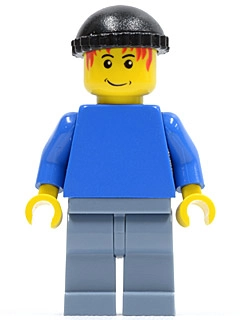 Man - Blue Torso, Sand Blue Legs, Black Cap