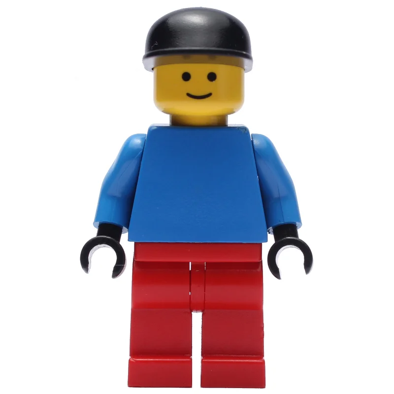 Soccer Player Goalie Blue Torso, Red Legs, Black Cap