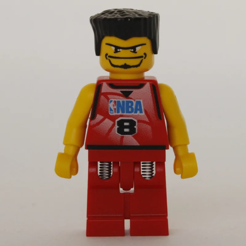 Basketball Player, Red Torso, Red Legs #8, Black Hair