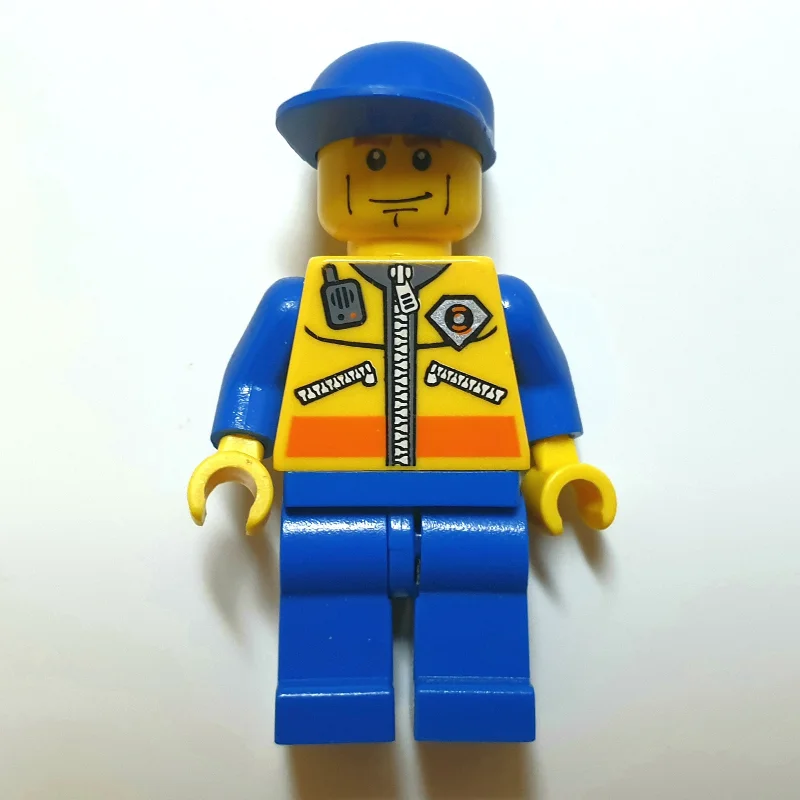 Coast Guard, Yellow Jacket with Zipper, Radio and Badge, Blue Cap, Cheek Lines