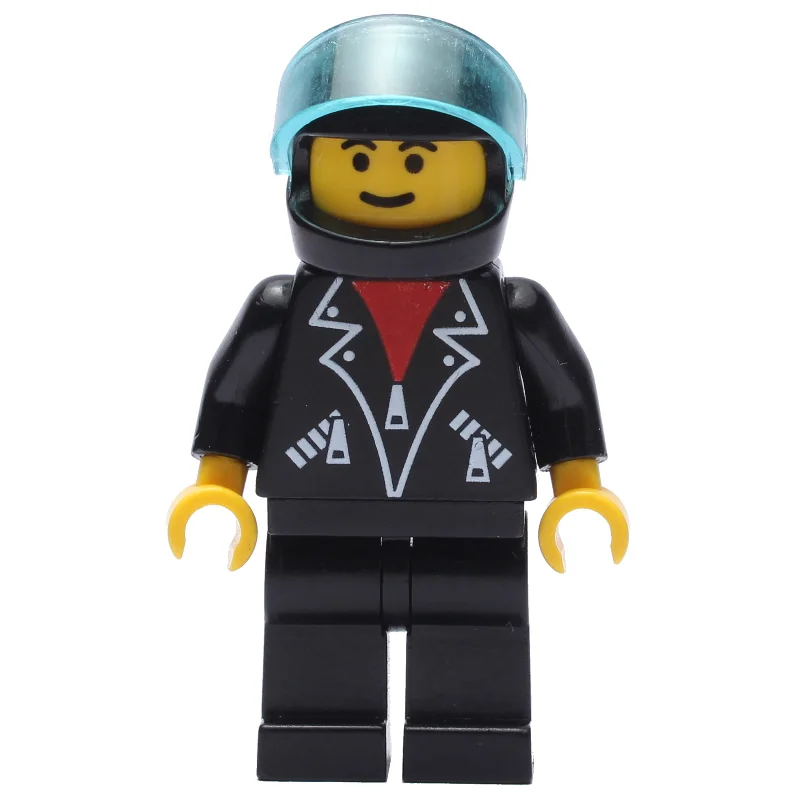 Black Jacket, Black Legs, Black Helmet