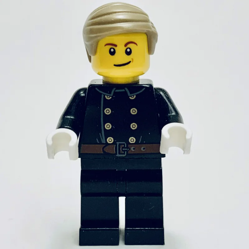 Fireman, Jacket with 8 Buttons and Belt, Dark Tan Hair