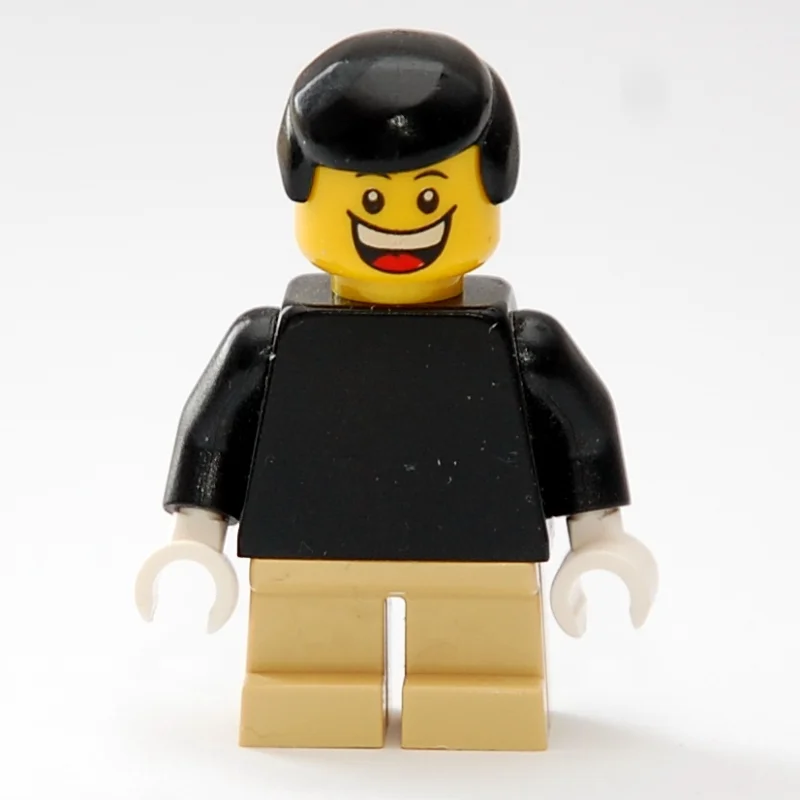 Boy, Plain Black Torso, Short Tan Legs