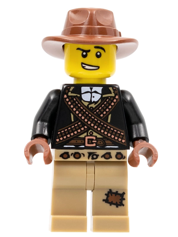 Man, Crossed Ammo Belts, Reddish Brown Fedora