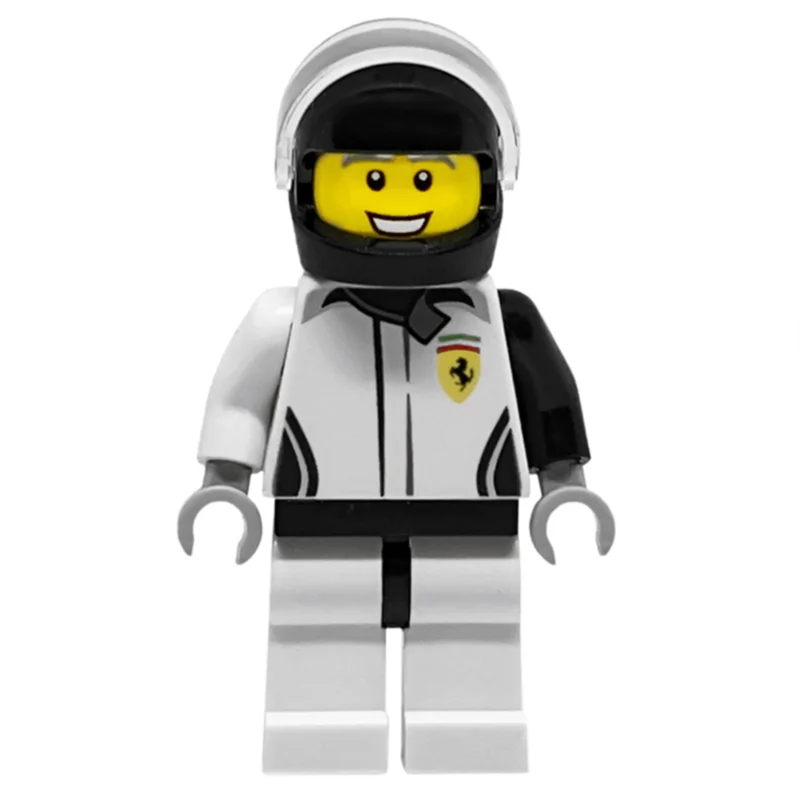 Race Driver, White Torso, White Legs, Black Helmet, Ferrari