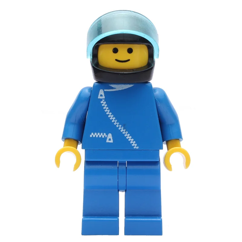 Man, Blue Jacket with Zipper, Blue Legs, Black Helmet with Visor