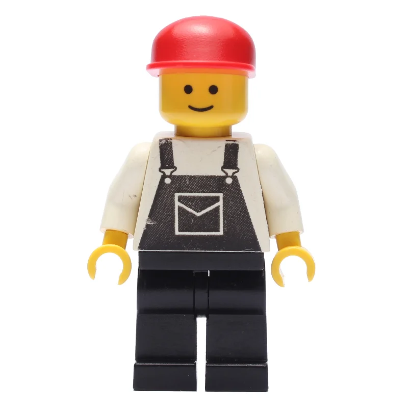 Man, Black Overalls, Red Cap (3626b Head)
