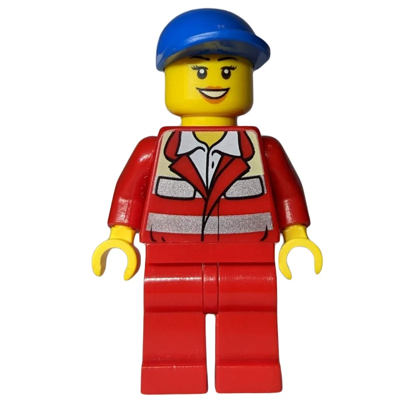 Paramedic, Woman, Red Uniform, Blue Cap