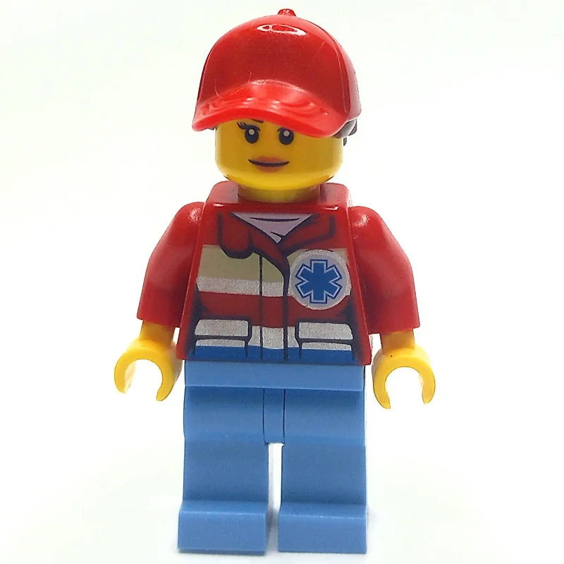 Paramedic, Woman, Red Jacket with Star of Life, Red Cap with Hair