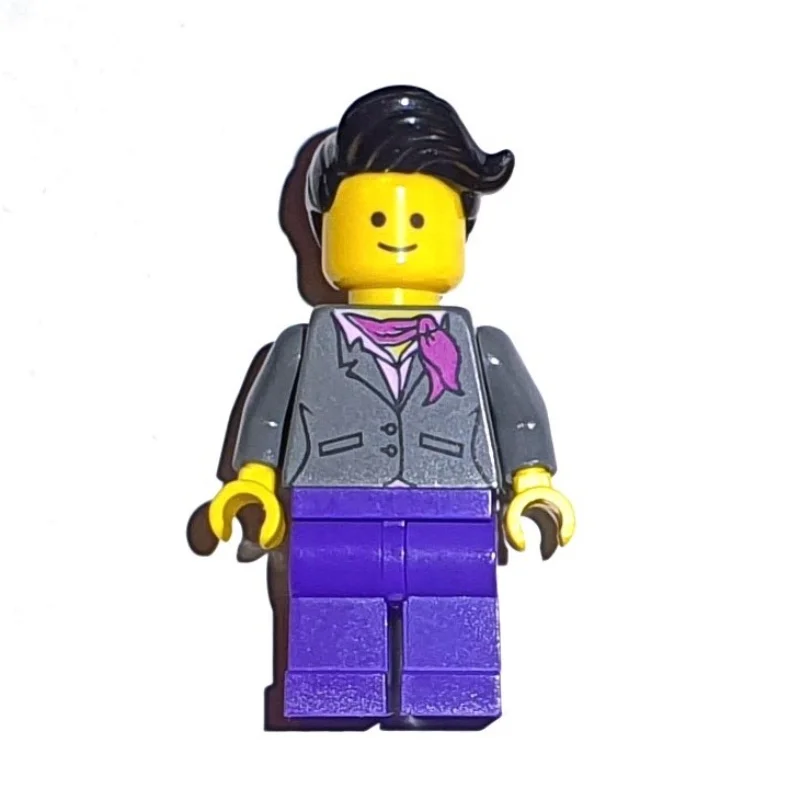 Dark Bluish grey Torso, Jacket, Dark Purple Legs, Black Hair