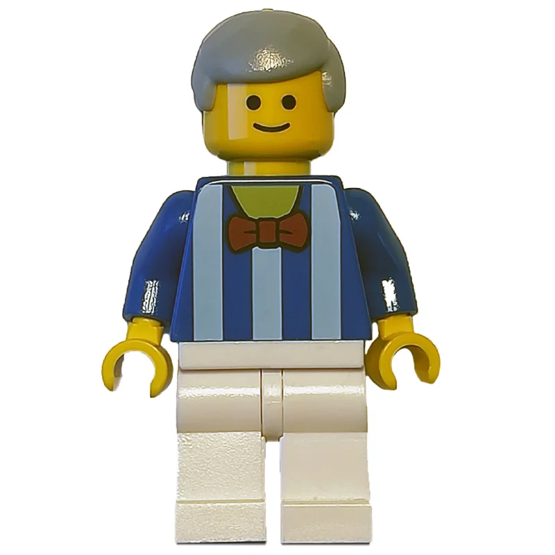Man, Blue Torso, White Legs, Light Bluish Grey Hair