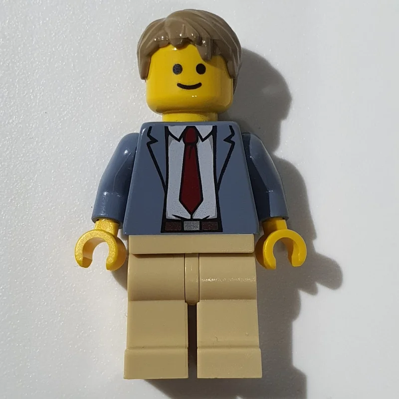 Detective Ace Brickman - Sand Blue Torso, Tan Legs, Dark Tan Hair