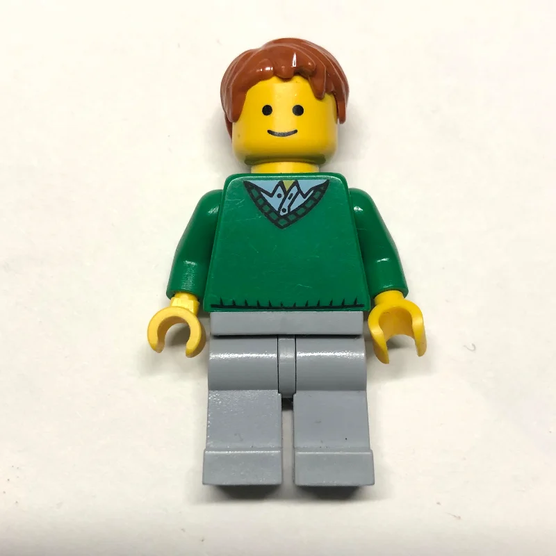 Green Torso, Light Bluish Grey Legs, Dark Orange Hair