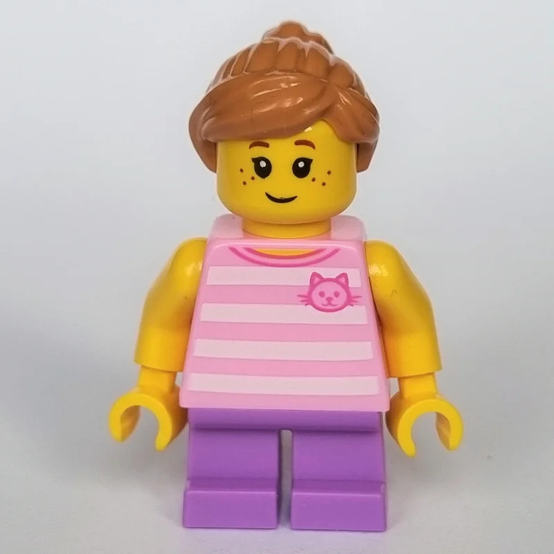Kid, Bright Pink Torso, Medium Lavender Legs, Medium Nougat Hair