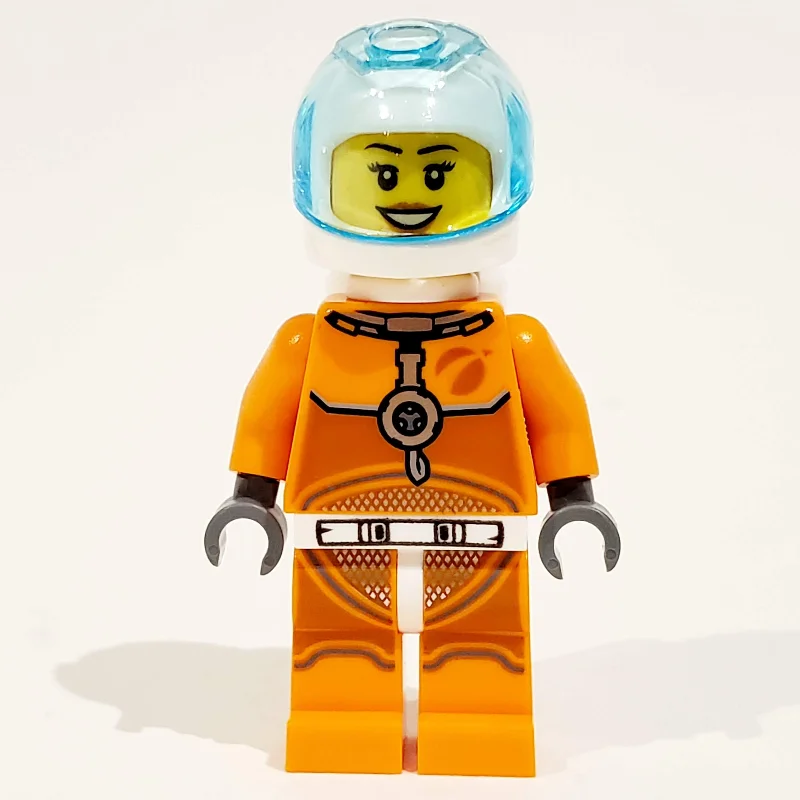 Astronaut - Orange Torso and Legs, White Helmet, Trans-Light Blue Visor, Female