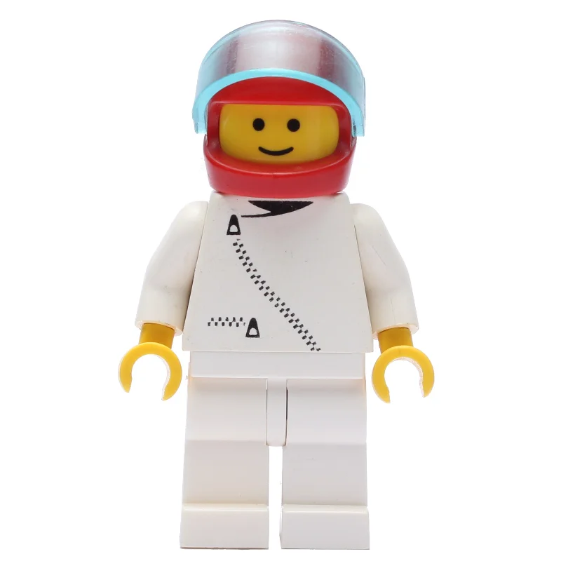 Racer, White Jacket with Zipper, Red Helmet with Visor (3626b Head)