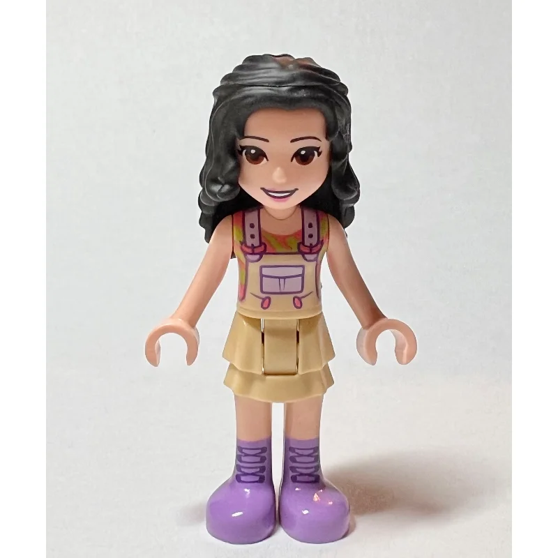 Emma - Tan Overall, Black Hair