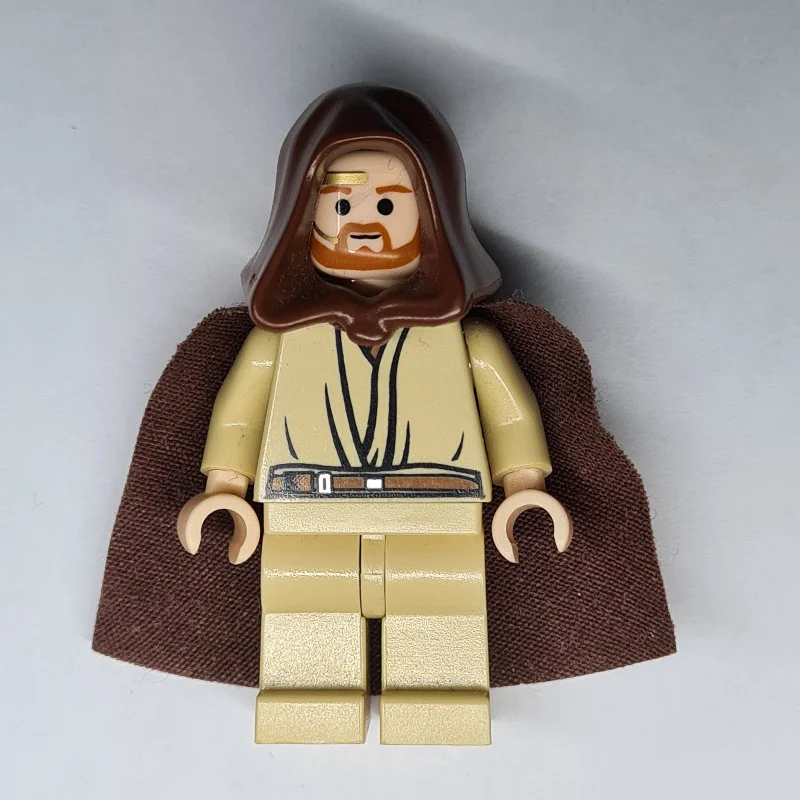Obi-Wan Kenobi, Tan Legs, Headset, Reddish Brown Hood and Cape