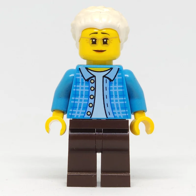 Dark Azure Torso, Dark Brown Legs, White Hair