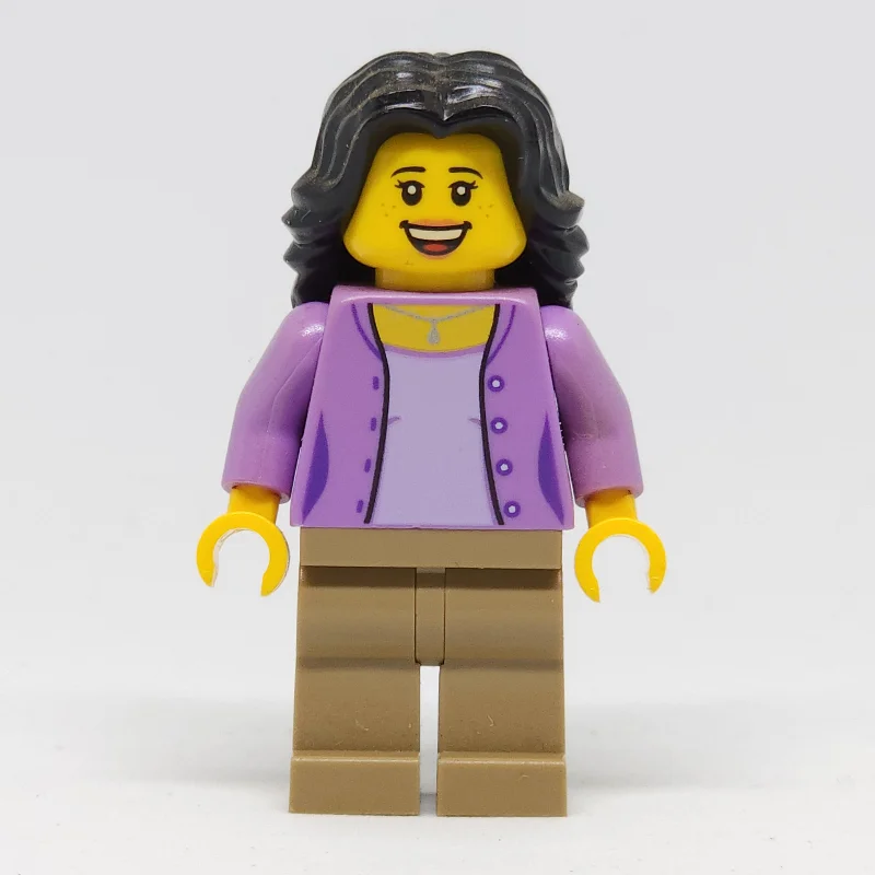 Lavender Torso, Dark Tan Legs, Black Hair