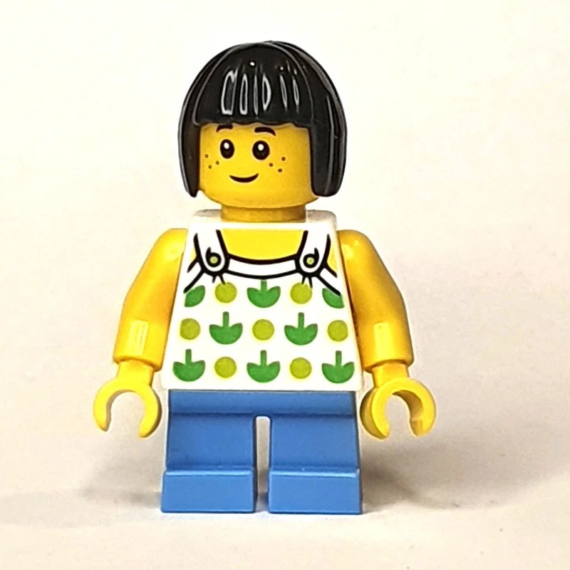 Kid - White Torso, Medium Blue Legs, Black Hair