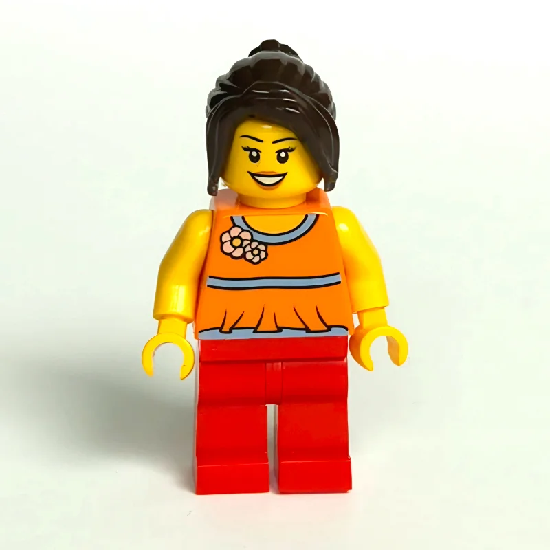 Orange Torso, Red Legs, Dark Brown Hair