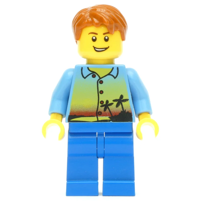 Medium Blue Torso, Blue Legs, Dark Orange Hair