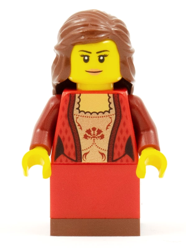 Red Torso, Red Slope for Dress, Reddish Brown Hair