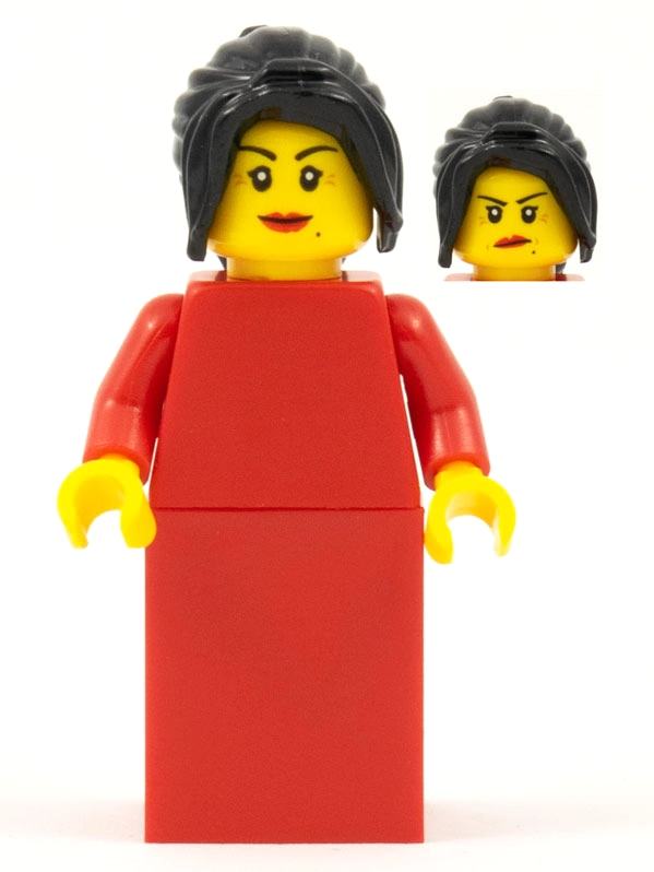 Red Torso, Red Slope for Dress, Black Hair