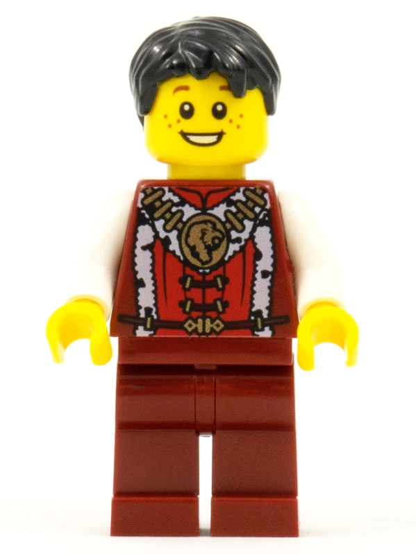 Dark Red Torso, Dark Red Legs, Black Hair