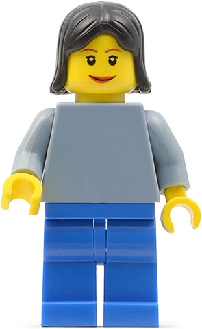 Sand Blue Torso, Blue Legs, Black Hair