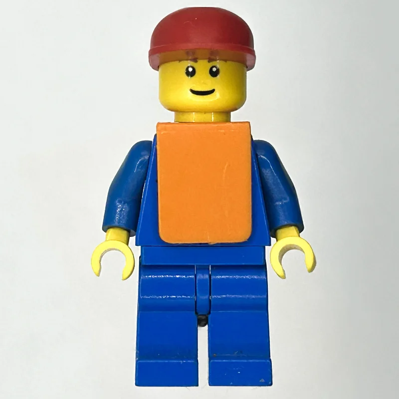 Ground Crew, Blue Suit with Tie and Plane Logo, Red Cap, Orange Vest