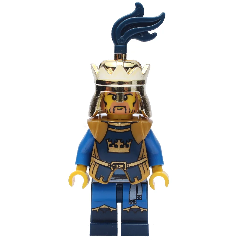 King, Dark Blue, Gold Armor and Crown with Dark Blue Plume