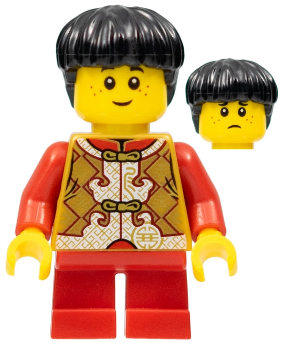 Boy, Gold Robes, Short Red Legs, Black Hair