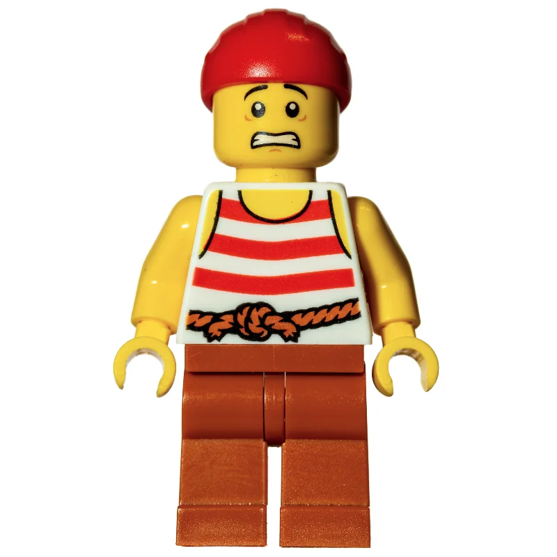 Pirate, Red and White Striped Shirt, Red Bandanna