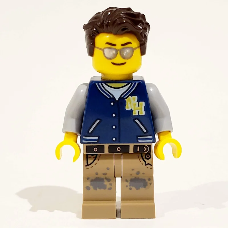 Dark Blue Torso, Dark Tan Legs, Dark Brown Hair