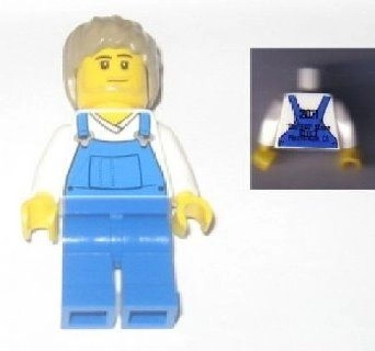 White Torso, Blue Overall, Dark Tan Hair - Pleasanton