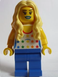 White Torso, Blue Legs, Bright Light Yellow Hair