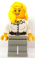 White Torso, Light Bluish Grey Legs, Bright Light Yellow Hair
